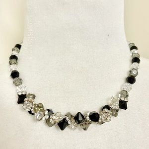 Sparkling crystal beaded necklace with a sterling clasp